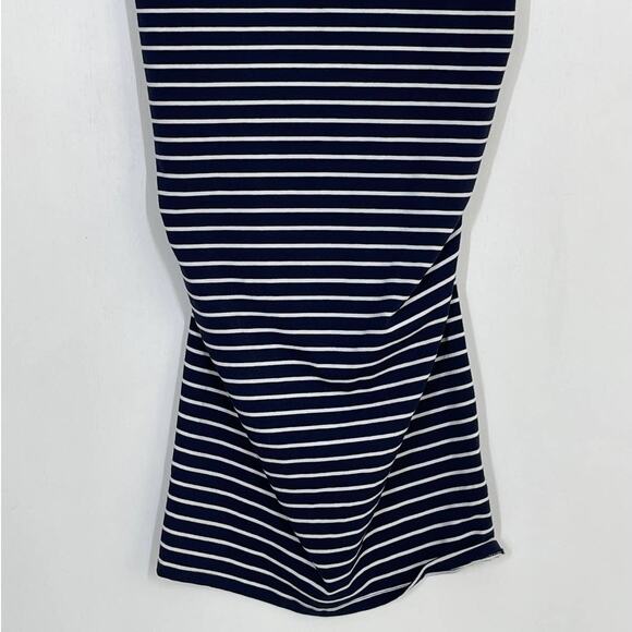 NEW Isabel Maternity XS Short Sleeve Striped T-Shirt Navy Maternity Dress Knee - Picture 7 of 10